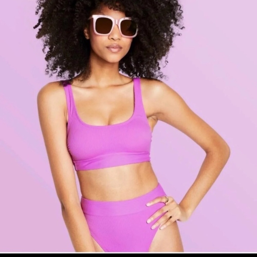 Set Stoney Clover Lane X Target Bright Purple Ribbed Bikini Bottom Ss. — image 3 of 8